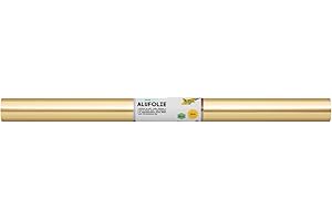 folia - Rouleau de Film d'aluminium revêtu sur Un côté, 50 cm x 10 m, Or, Couleur Or, R 1