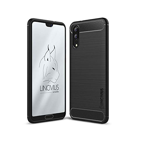 LINCIVIUS  Coque Huawei P20 [TPU Brushed Carbone] Protection Coque Carbon P20 Housse Etui Accessoires Silicone