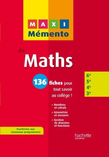 couverture de : Maxi M&eacute;mento de Maths