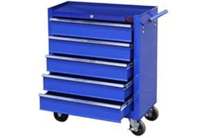 Dirty Pro Tools™ LARGE 5 DRAWER ROLLCAB WITH SIDE TOOL TRAY BALL BEARING SLIDES DRAWERS AND DRAWER DIVIDERS CABINET GARAGE PROFESSIONAL TOOL CHEST BOX