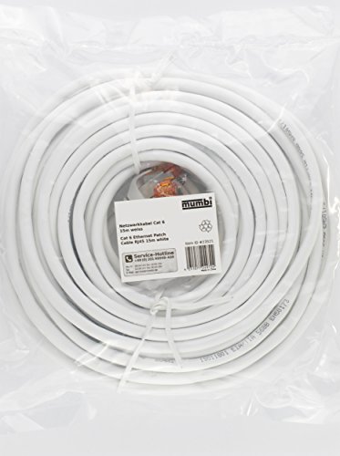 mumbi 15m Cat.6 Ethernet Lan Netzwerkkabel – Cat.6 FTP (RJ-45) 15 Meter Kabel in weiss - 6