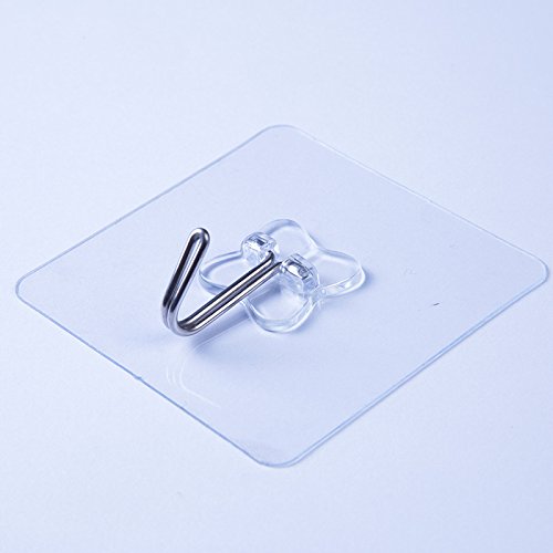 TankerStreet 5pcs Klebehaken Hochleistungs für Kleidung über Tür (15kg MAX.), Klebrige Wandhaken zum Aufhängen Extra Starke, Badezimmer Küche Tür Kleider Haken für Utensilien Tee Tuch Selbstklebende Kleiderbügel Klar Wasserdicht Wiederverwendbar - 2
