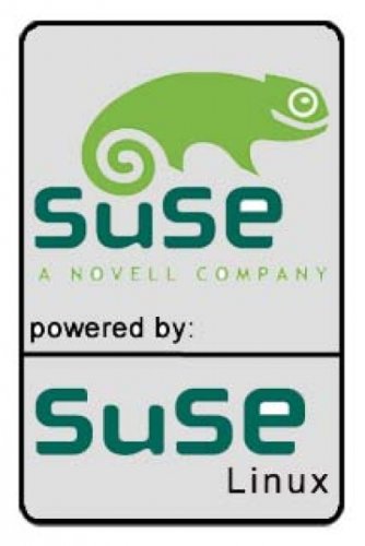 Notebook-Sticker, powered by Suse Linux