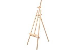 Solagua Caballete de Madera para Pintar de Pino Natural, altura 170 cm, Soporte de Lienzos, Cuadros y Fotografías, Regulable y Plegable, Manualidades Niños y Adultos