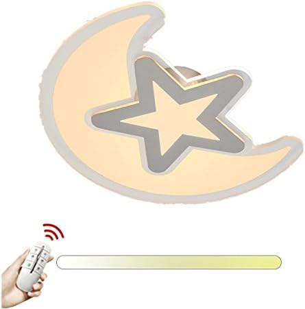 LED Ceiling Lamp Ultra-thin Dimmable Warm White Ultra-flat Kids Room Lights Girl Bedroom Star Moon Princess Ceiling Lamp Electrodeless Dimming ( Color : 43*35CM 24W )