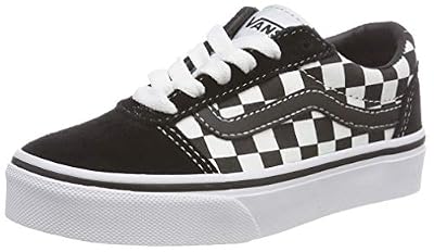 Vans - Ward - Basekets Basses - Mixte Enfant - Noir (Checker/Black/True White Pvj) - 37 EU