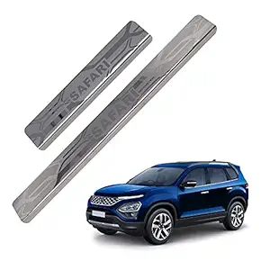 Galio Car Footsteps Scuff Plate Sill Guard Stainless Steel (After-Market) Compatible with Tata Motors Safari 2021