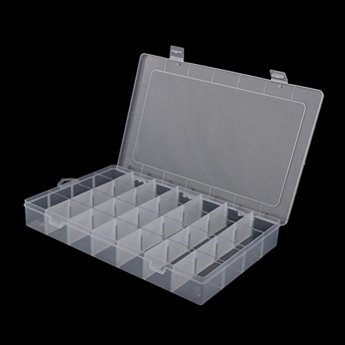 VORCOOL Sortierbox Sortierkasten Transparent Schmuckschatullen Perlenbox Schmucktablett mit 28 Fächern - 8