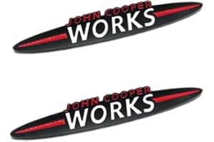 RICHARD'SJDM JCW Emblem Sticker John Cooper Works Adhesive Car Emblem Cooper S Badge (2pcs Black)