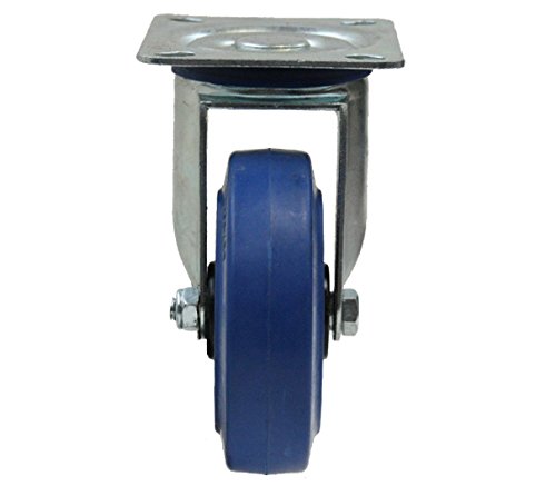 Satz von vier – 100mm blauen Gummi Flight Case Rollen – schwere elastische Gummirollen 150kg - 5