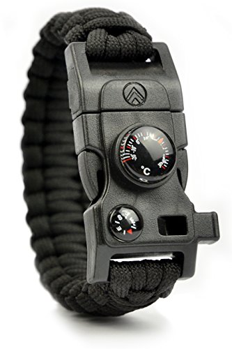 AVENDU 7-in-1 Paracord Survival Armband mit Multitool + Feuerstahl + Kompass + Signalpfeife + Minimesser + Thermometer - 2