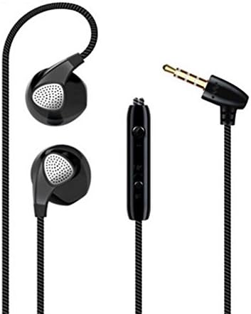 Earphones WITH microphone and Remote Stereo In Ear Headphones Bass Noise Isolating Earbuds High Definition and Zipper bag , black