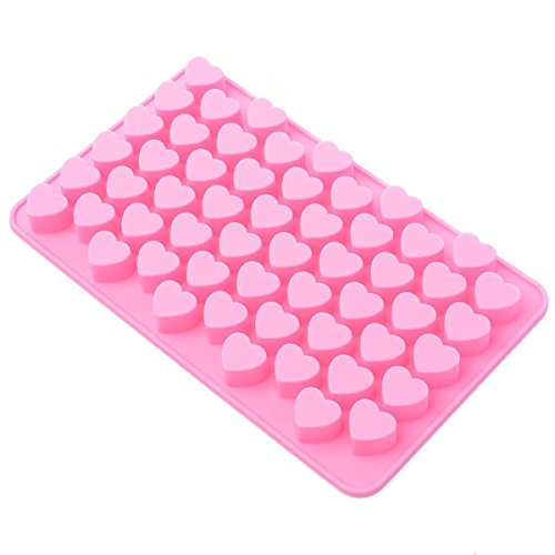 Book's Cover ofJUNGEN Moule Plateau en Silicone avec 55 Moules en Forme de Mini Coeur à Glaçon Ice Cube Gâteau Chocolate Savon rose 1pcs
