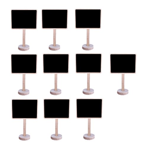 Gazechimp 10 Piezas Mini Pizarras de Madera Cuadradas con Base Soporte Decoraci  n de Bodas