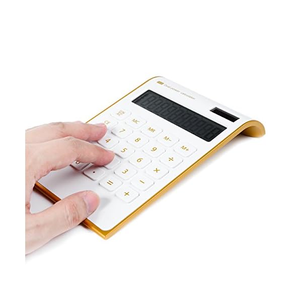 Mavis's Diary Desktop Calculator Solar Calculator, with Cute Gold Reindeer Brooch Pin - Image 3