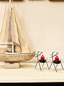 Quace Christmas Reindeer Candle Tealight Holders (Black) - Pack of 2
