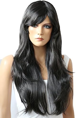 PRETTYSHOP Unisex Full Wig Cosplay Disco Long hair hair Natual Looking Off black # 2 PHK21