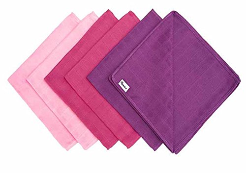 divata Mini-Mulltücher/Mullwaschlappen – 6er Set Beere 37×37 – kleine farbige Spucktücher aus 100% Baumwolle, Oeko-Tex-Zertifiziert - 6