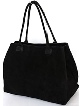 Shopper Henkeltasche XXL echtes Wild- / Veloursleder mit Kunstleder