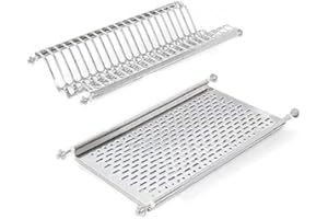 Emuca - Scolapiatti pensile per piatti e bicchieri in acciaio inox per mobile di lunghezza 60cm (535 mm - 570 mm)