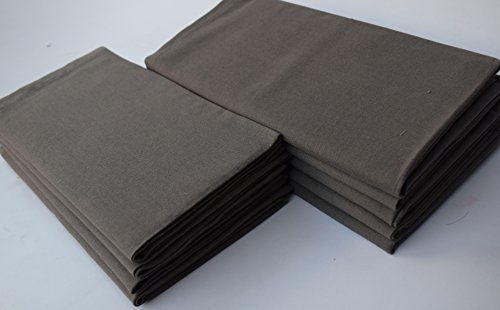 Set von 12, Stoff Servietten, baumwolle, anthrazit, 20x20