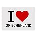 Produktbild Mousepad Classic I Love Griechenland weiß