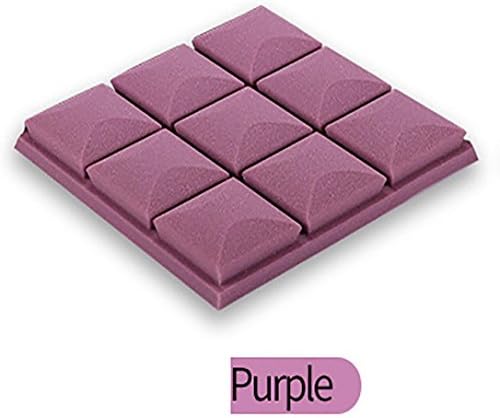 Kxnet 3D Wall Background Stickers,Modern Foam Wallpaper Panels Sound Stop Absorption Art Decor Sticker For KTV Studio KTV Soundproof (Purple)