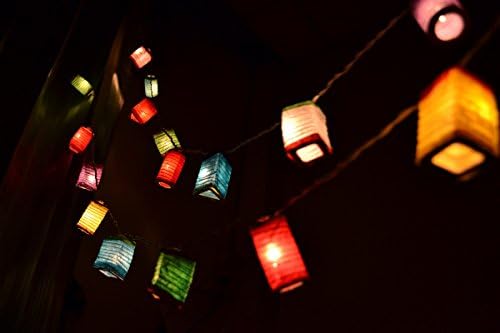 I Love Handicraft LED Battery Operated Paper String Lights For Party and Bedroom Decoration 20 Light/Set Chinese Paper Lamp