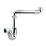 sifon lavabo cromado bricomart ABS Cromado Jimten S-312 Sifón curvo desplazado cromado
