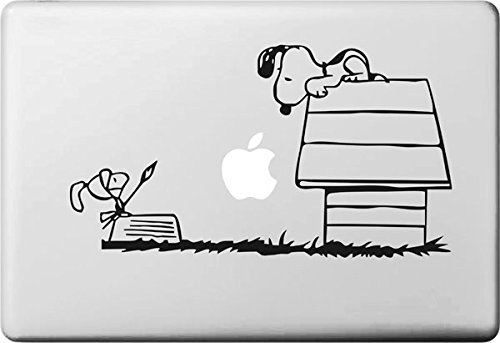 Vati Blätter Removable kreative Karikatur Snoopy und Woodstock Grams Aufkleber Aufkleber Skin Art Schwarz für Apple Macbook Pro Air Mac 13 "15" Zoll / Unibody 13 "15" Zoll-Laptop
