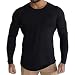 Produktbild SANFASHION Herren Langarmshirt Longsleeve Casual Unifarben Pullover Täglichen Bodybuilding Sweatshirt Basic Fitness Sport Gym T-Shirt
