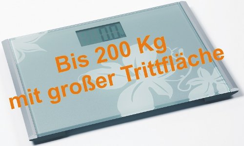 XXL Personenwaage bis 200kg (extra großes Display, extra flach, AutoOnOff, extra breite Trittfläche) - 2