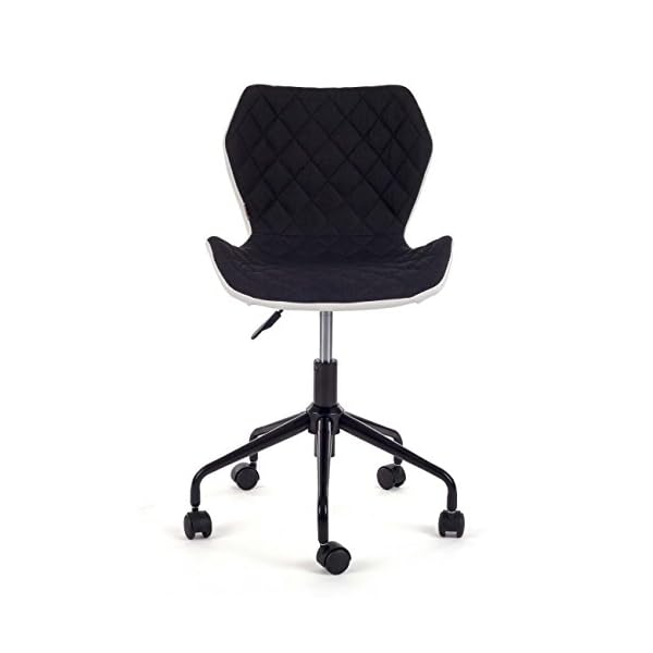 MY SIT Office Chair adjustable bureau stool computer swivel chair design rotatable back rest desk stool comfortable syntetic leather with wheels INO Black/White New - Image 4