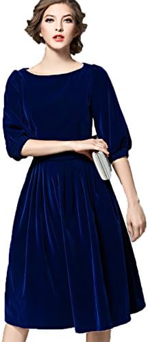 YALI Seven Color Sleeve Waist Long Temperament Pleated Skirt,blue,M