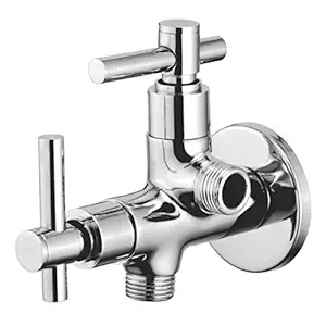 Drizzle Angle Valve Tarim 2 in 1 Brass Chrome Plated/Two Way Angle Cock/Angle Tap/Angle Cock/Quarter Turn Tap