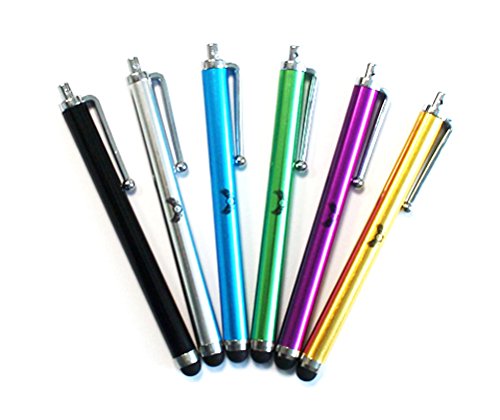 6 x Touch Pen ALU Eingabe Stift Stylus für Smartphones Tablets etc. [Für z.B. Apple iPhone 4 4S 5 5S 5C SE 6 6S Plus 7 Plus / Apple iPad 2 3 4 mini Air Air 2 / Samsung Galaxy S3 S3 mini S4 S4 mini S5 S5 mini S6 S7 Note A3 A5 J3 J5 2016 / Samsung Galaxy Tab 2 3 4 A E S S2 2016 / Huawei P8 P9 Lite]