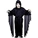 Produktbild Geist Kinder-Kostüm Dämon-Verkleidung Sensen-Mann Gespenster-Umhang Gewand Schwarz Erz-Engel Teufel Halloween Scream Sensenmann