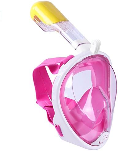 Snorkel Mask, 180° Full Face Seaview Panoramic Snorkeling Mask Free Breathing Design With Anti Fog &amp; Anti Leak Technology for Adult &amp; Kids (pink, S/M)