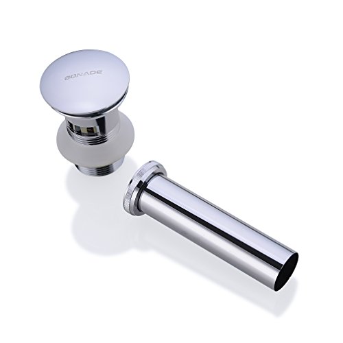 Badaccessoires von BONADE – Verchromtes Messing Ablaufgarnitur mit Überlauf Ablaufventil POP UP Ventil für Waschtisch / Waschbecken - 6