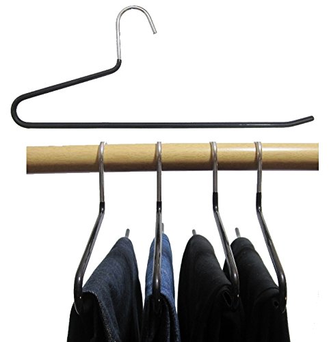 Hagspiel 5 St. Hosenbügel aus Metall, schwarz rutschhemmend beschichtet, 35 cm