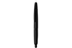 EROFA Majohn A1 Retractable Fountain Pen Extra Fine Nib with Box, Black Grid Press Pen with Converter for Writing (With Clip Version)