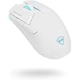 MACHENIKE M7 Pro Gaming Mouse (PAW 3104 Sensor) Wireless/Wired RGB Computer Mouse with 8000 DPI and 6 Programmable Buttons, High Performance Lightweight Gaming Mouse for PC/Mac - White