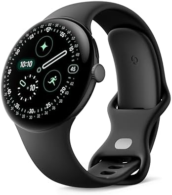 Google Pixel Watch 4 (45 mm) - Smartwatch Android con tracker per fitness e benessere, e assistente virtuale Gemini - Cassa in alluminio nero opaco - Cinturino sportivo nero ossidiana - Wi-Fi