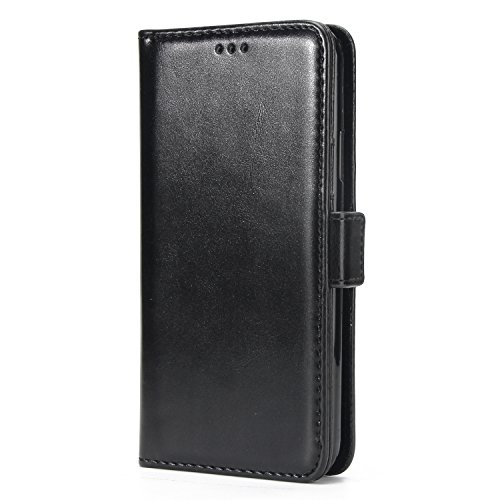 [Moto E4 Plus HÃ¼lle],SunFay Tasche Leder HÃ¼lle Flip Case SchutzhÃ¼lle Magnetverschluss PU Leder Retro Wallet Deckel mit KartensteckplÃ¤tze Tasche fÃ¼r Motorola Moto E4 Plus - Schwarz