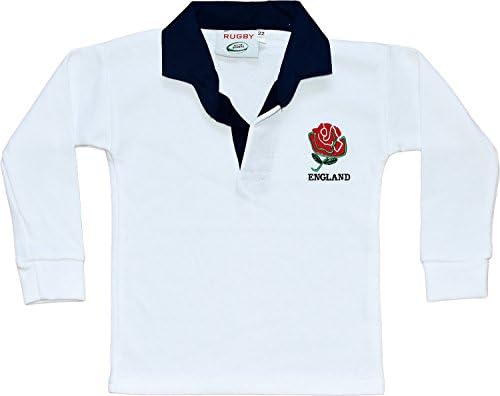 Unisex Kids Rugby Shirt Newborn Boys Girls Sizes Newborn To 3 Years England Supporters Top Long Sleeves
