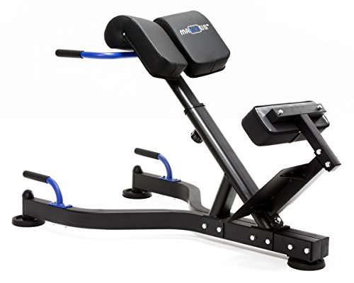 MAXXUS Hyperextension Pro, kombinierter Bauch- und Rückentrainer. Integrierte Liegestütz- Griffe. Extrem robuste Konstuktion. Extra dicke Polsterungen, auf Körpergröße anpassbar. Rückenstrecker, Torso Trainer - 3