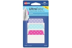 AVERY Zweckform Art. 74773 przezroczyste/kolorowe karteczki samoprzylepne (24 karteczki samoprzylepne, 50,8 x 38,1 mm, folia indeksująca do zapisywania, Post it, odklejane karteczki samoprzylepne,