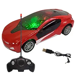 TOYICO! Plastic Chargeable Remote Control Racing Car for Kids | Remote Control Car with Rechargeable Batteries and Sound & 3D Light for Boys/ Girls Age 3 Years up (Color May Vary) Best Gift for Boys