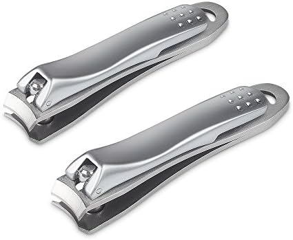 Nail Clippers Set Fingernail Clipper Cutter, 2PCS Stainless Steel Sharp Sturdy trimmer set for Men and Women