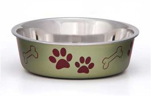 LOVING PETSBella Dog Bowls- Stainless Steel Dog & Cat Bowls - Spill Proof Dog Food Bowl, Cat Bowl, Puppy Essentials & Pet Supplies Great for Home & Travel (X-Large 65-100lbs, Artichoke)